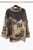 Black Italian watercolor asymmetric jacket by Take me to Italy