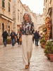 Navy Blue Italian watercolor bomber jacket by Take me to Italy