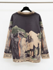 Black Italian watercolor asymmetric jacket by Take me to Italy