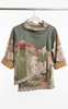Olive Green Italian watercolor asymmetric jacket by Take me to Italy