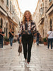 Black Italian watercolor bomber jacket by Take me to Italy