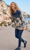 Navy Blue Italian watercolor asymmetric jacket by Take me to Italy