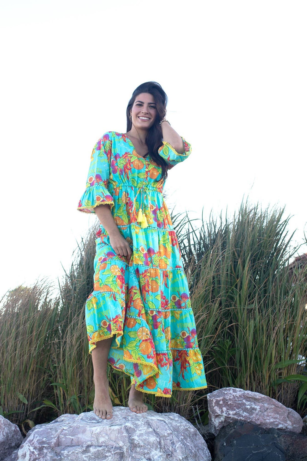 Desideria Dress in Rigato Cala Violina