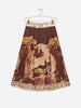 Dark Brown Italian watercolor midi skirt by Take me to Italy