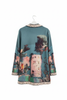 Teal Italian watercolor wrap jacket by Take me to Italy