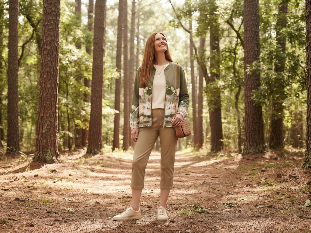 Olive Green Italian watercolor zip-up jacket by Take me to Italy
