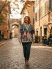 Teal Italian watercolor wrap jacket by Take me to Italy