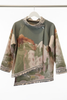 Olive Green Italian watercolor asymmetric jacket by Take me to Italy