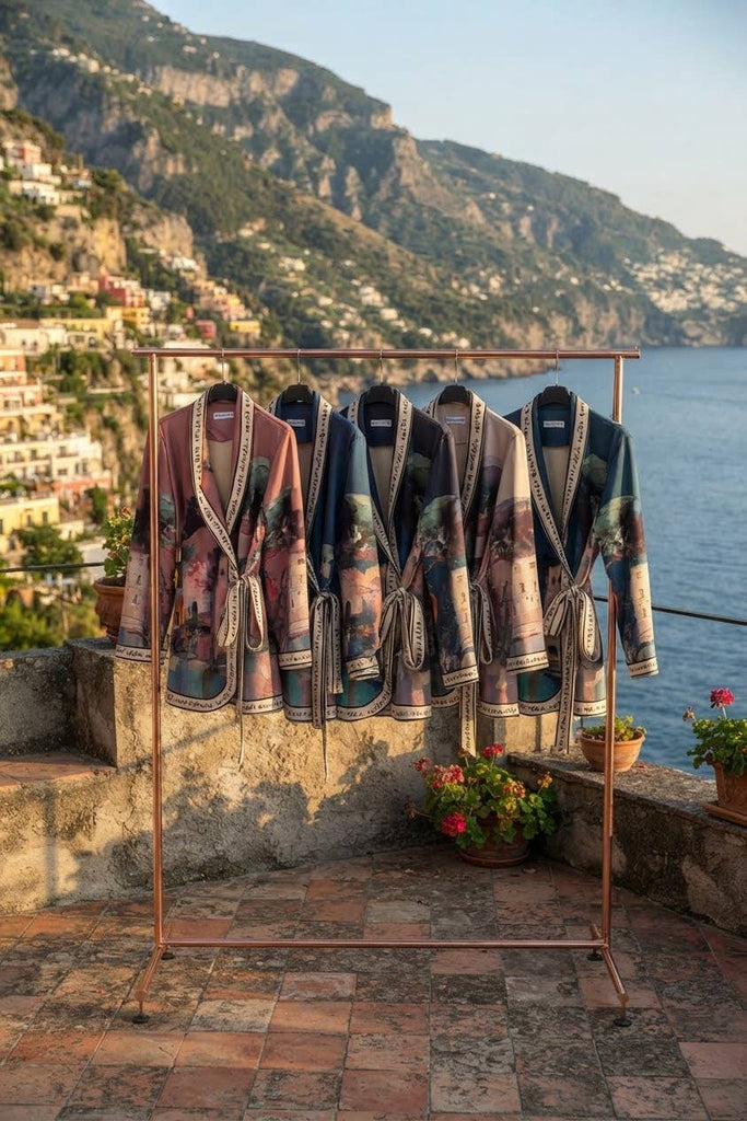 Cream Italian watercolor wrap jacket by Take me to Italy