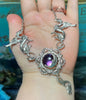 Moon Over Avalon necklace — Arcane Angel, winged mythical creatures and moon pendant