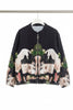 Black Italian watercolor zip-up jacket by Take me to Italy