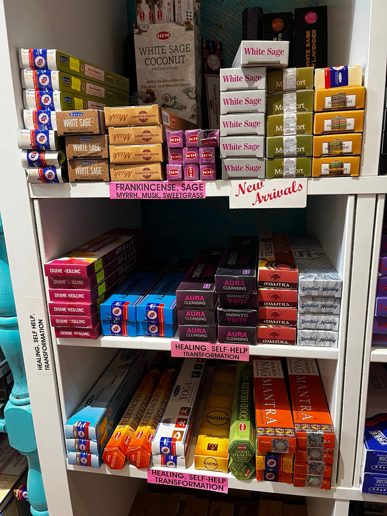 Bella's Miracle Shop White Rock Beach — incense sticks shelves