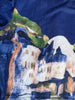 Navy Blue Italian watercolor zip-up jacket by Take me to Italy