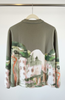 Olive Green Italian watercolor zip-up jacket by Take me to Italy