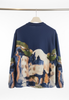 Navy Blue Italian watercolor zip-up jacket by Take me to Italy